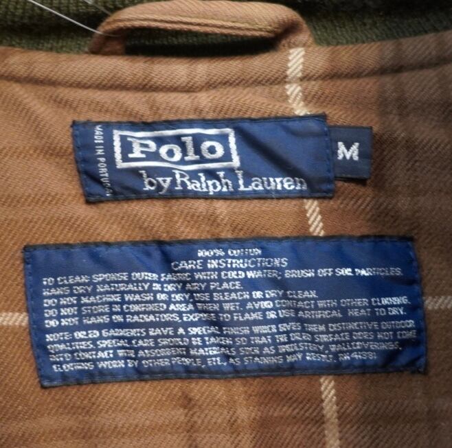 80s90s ralphlauren オイルド キルティングジャケット M/ショート丈