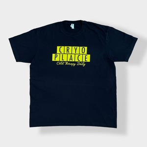 【IDEAL】XL ビッグサイズ 企業系 ロゴ プリント Tシャツ 黒t 半袖 イデアル US古着