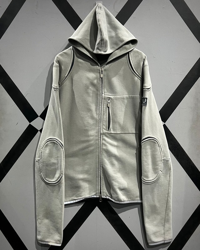 【X VINTAGE】 “Belstaff” Switching Design Zip Up Hoodie
