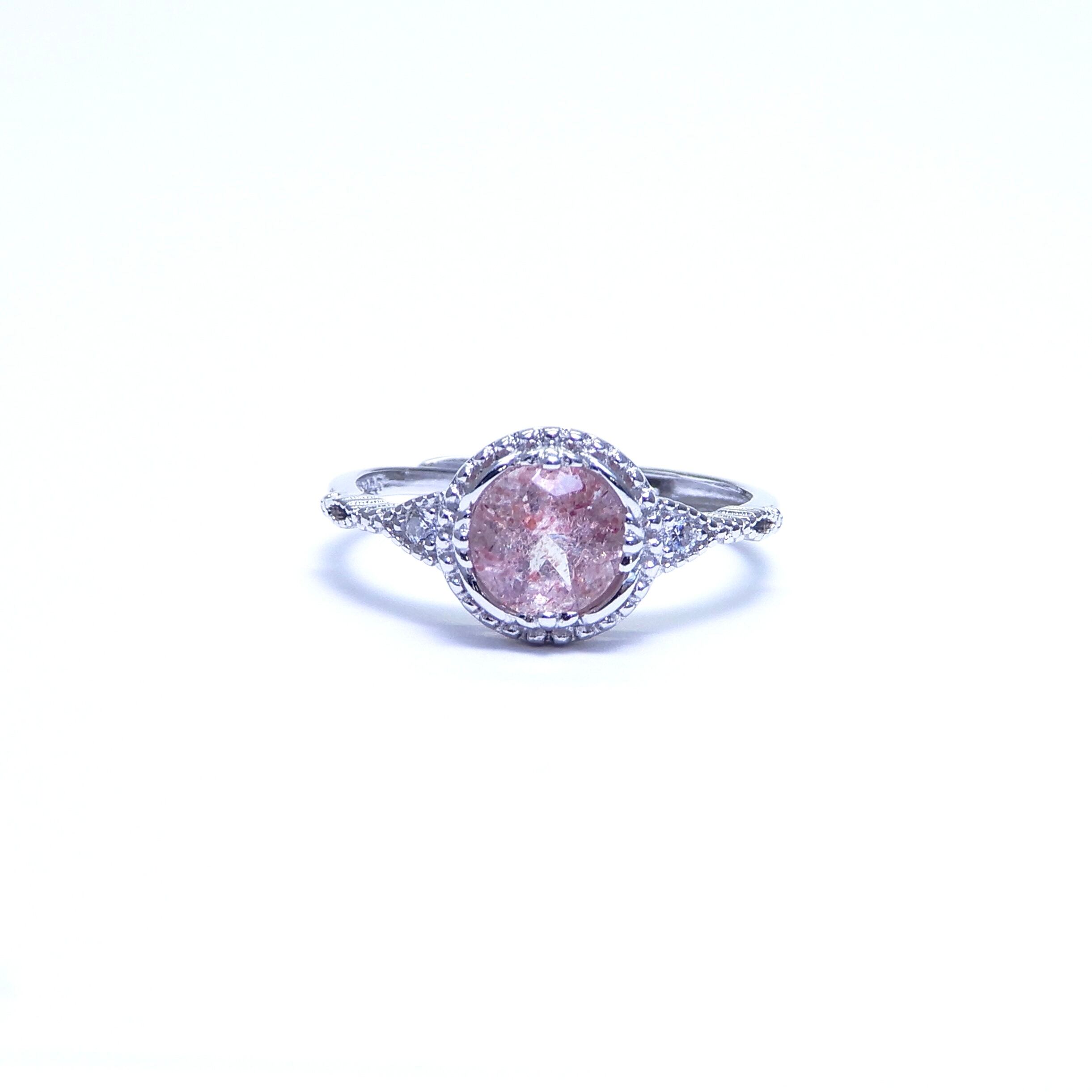 リング♦︎ストロベリークォーツ♦︎WGカラー《0084》