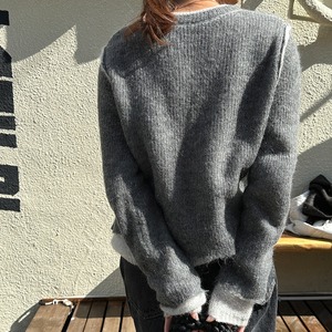 Fake two-piece mohair  sweater　2colors　RW1218