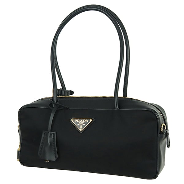 New PRADA プラダ トップハンドルバッグ Re-Nylon リナイロン カーフ