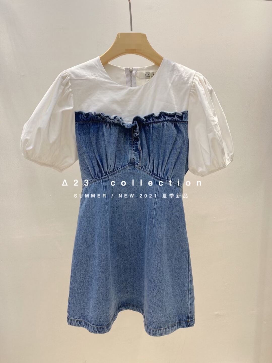 ドッキングデニムチュニックワンピース　AJ3396-963