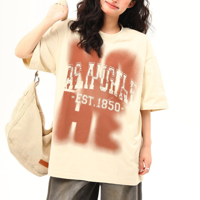 logo gradient print short-sleeve tee　ロゴグラデーションプリント半袖ティー　J2037