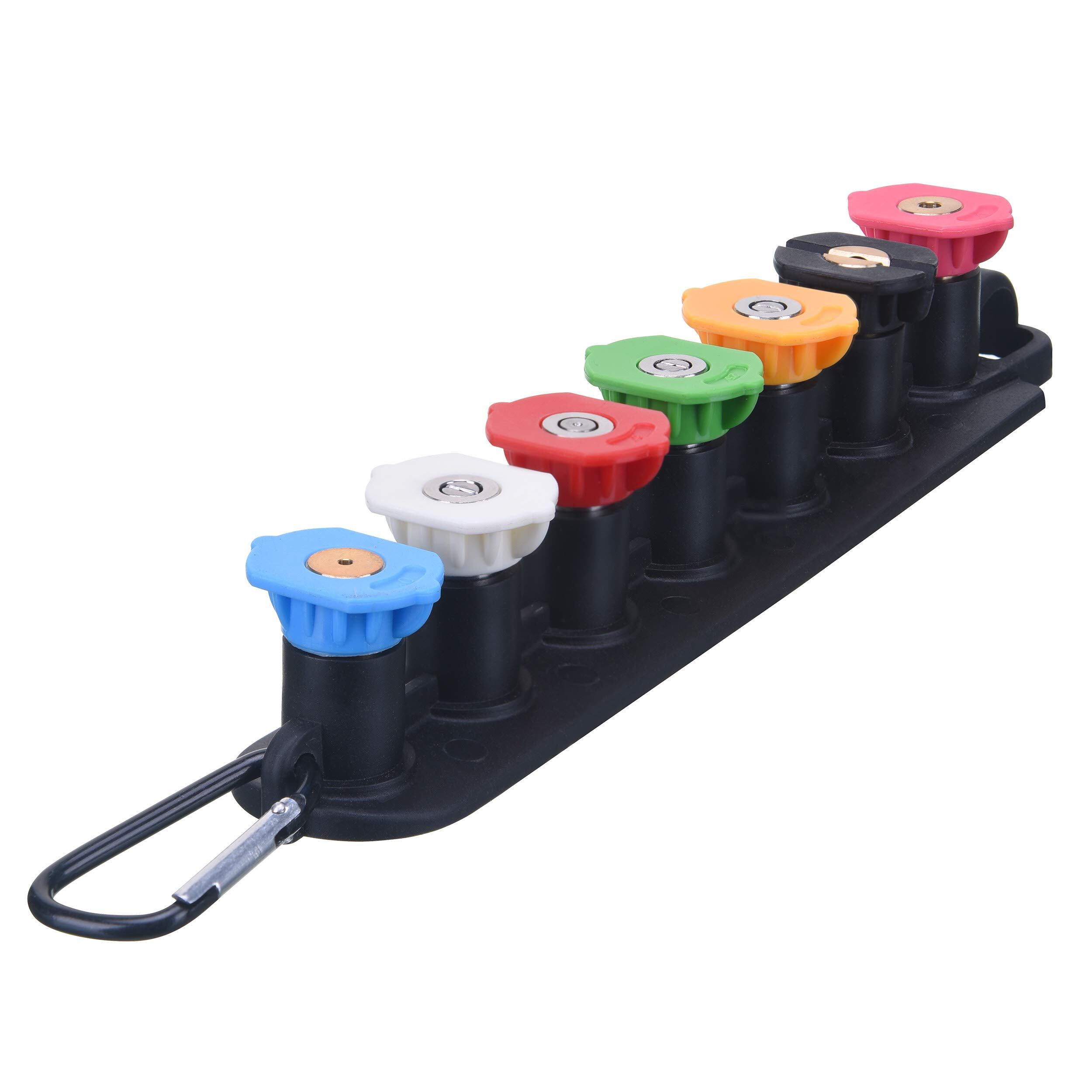 M MINGLE 圧力洗浄機チップセット ノズルホルダー付き ノズルチップ7個 1/4インチ クイックコネクト4000PSI