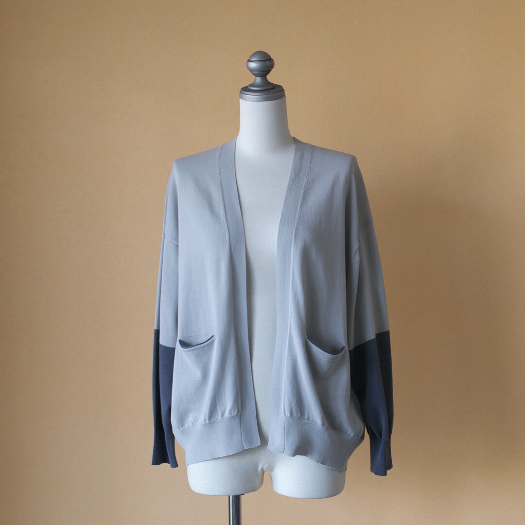 atelier naruse アトリエナルセ コクーンバイカラーニット cocoon bicolor knit ライトグレイxグレイ