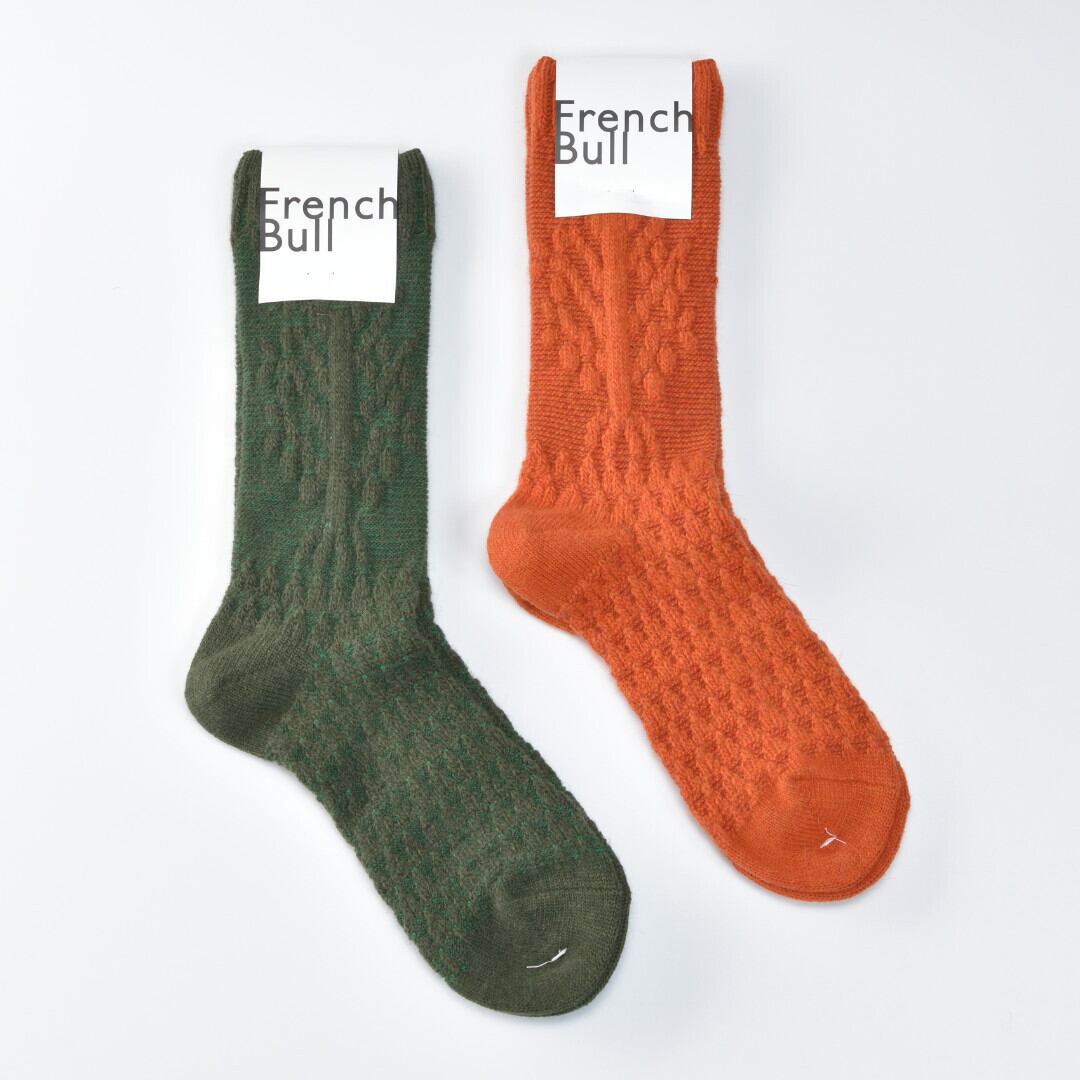 FrenchBull フレンチブル アップルツリーソックス アンゴラ混の凹凸感の有る柄が素敵です【送料一律150円~】