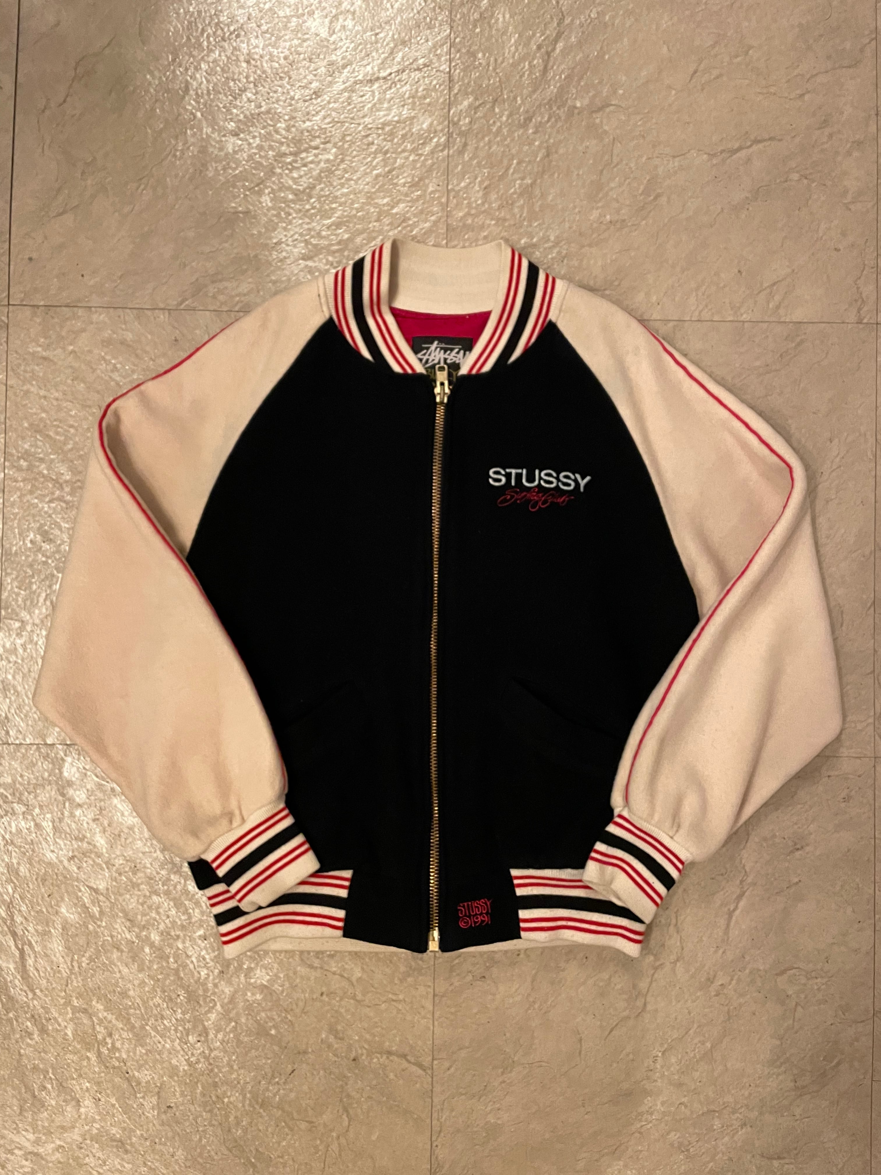 90s old stussy stadium jumper vintage