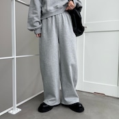 サイドパイピング裏起毛スウェットコクーンPT/グレー