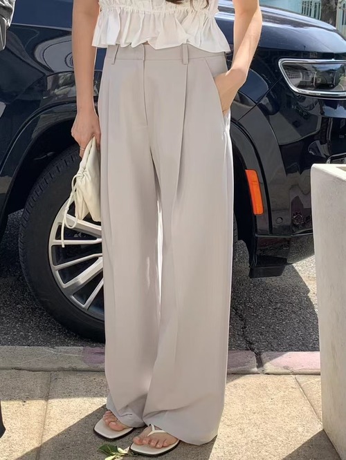 (OUNCE) mel pintuck slacks / 2color