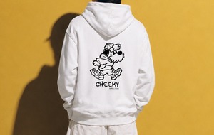 cheekyシュナウザー　ジップパーカー(White)