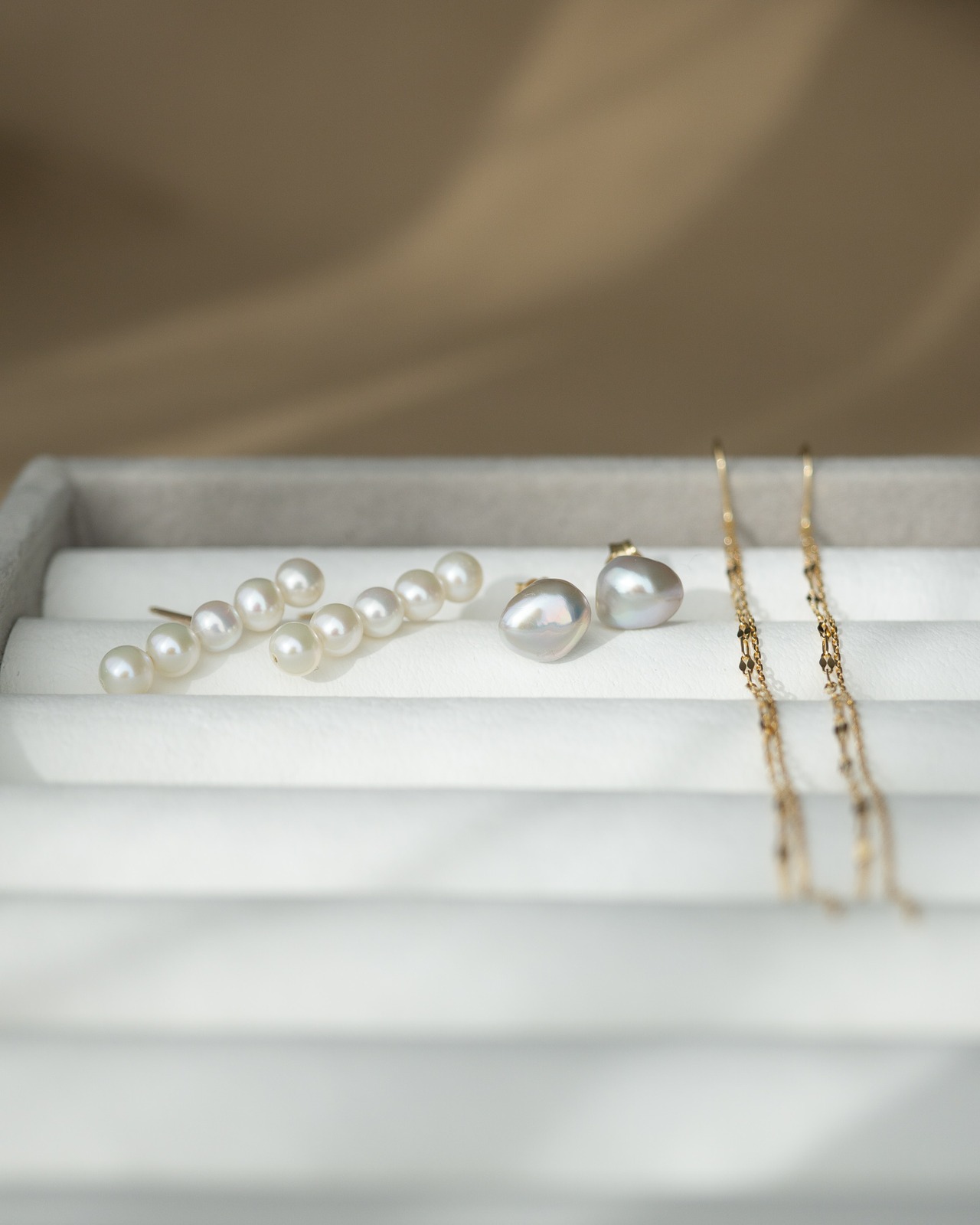 Ennui パールピアス-Gray／K14GF