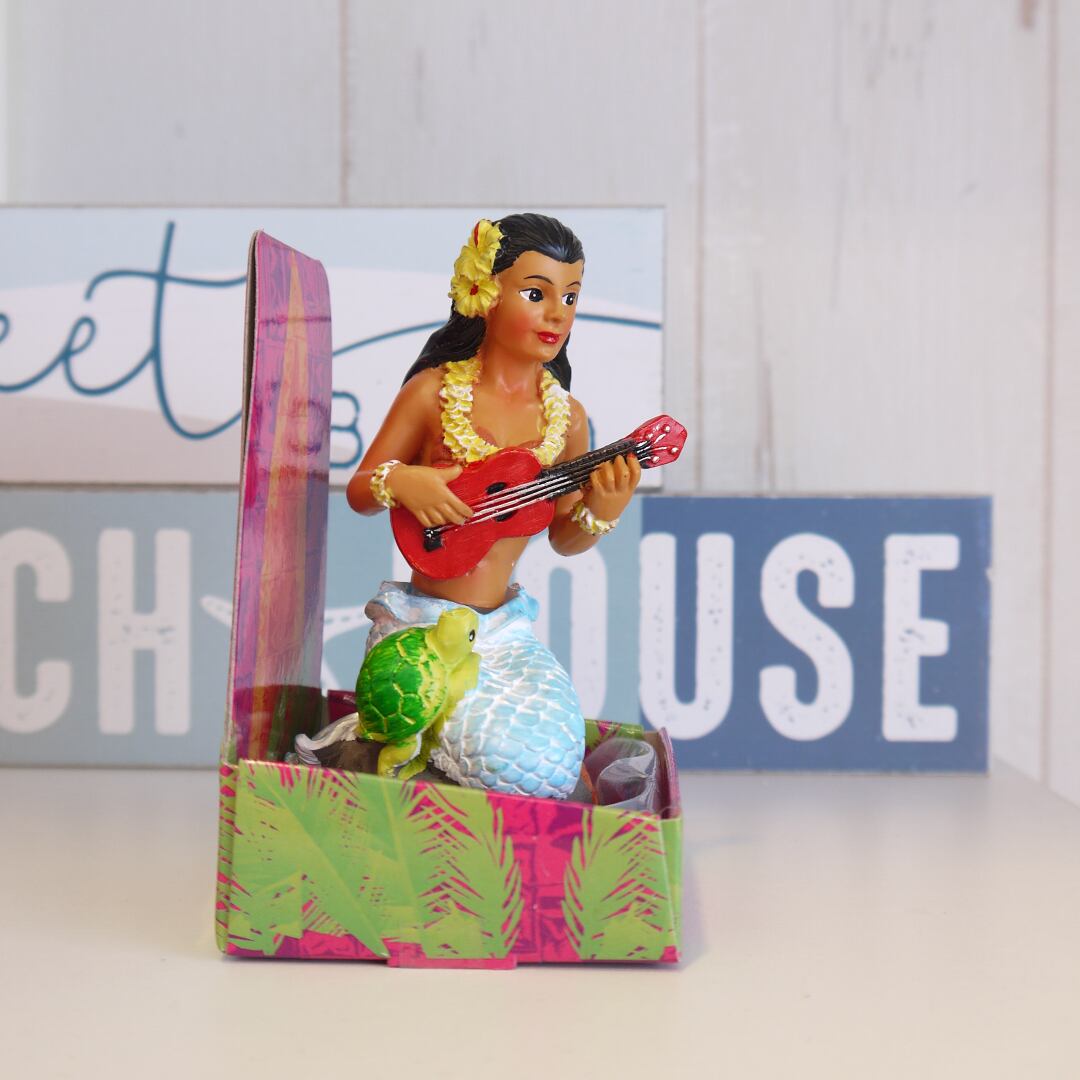 ★ハワイ直輸入★ダッシュボードドール/フラ人形★マーメイド ウクレレ フラガール/honu<フラガール DDK12>