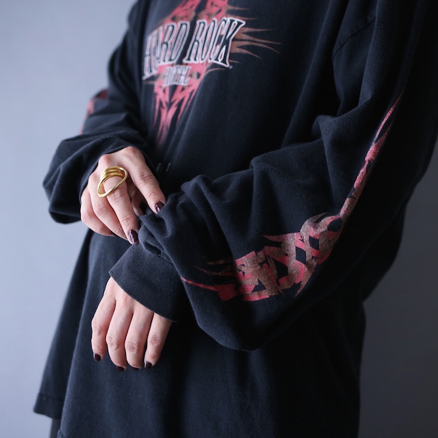 "HARD ROCK HOTEL" 360 all printed loose silhouette l/s tee