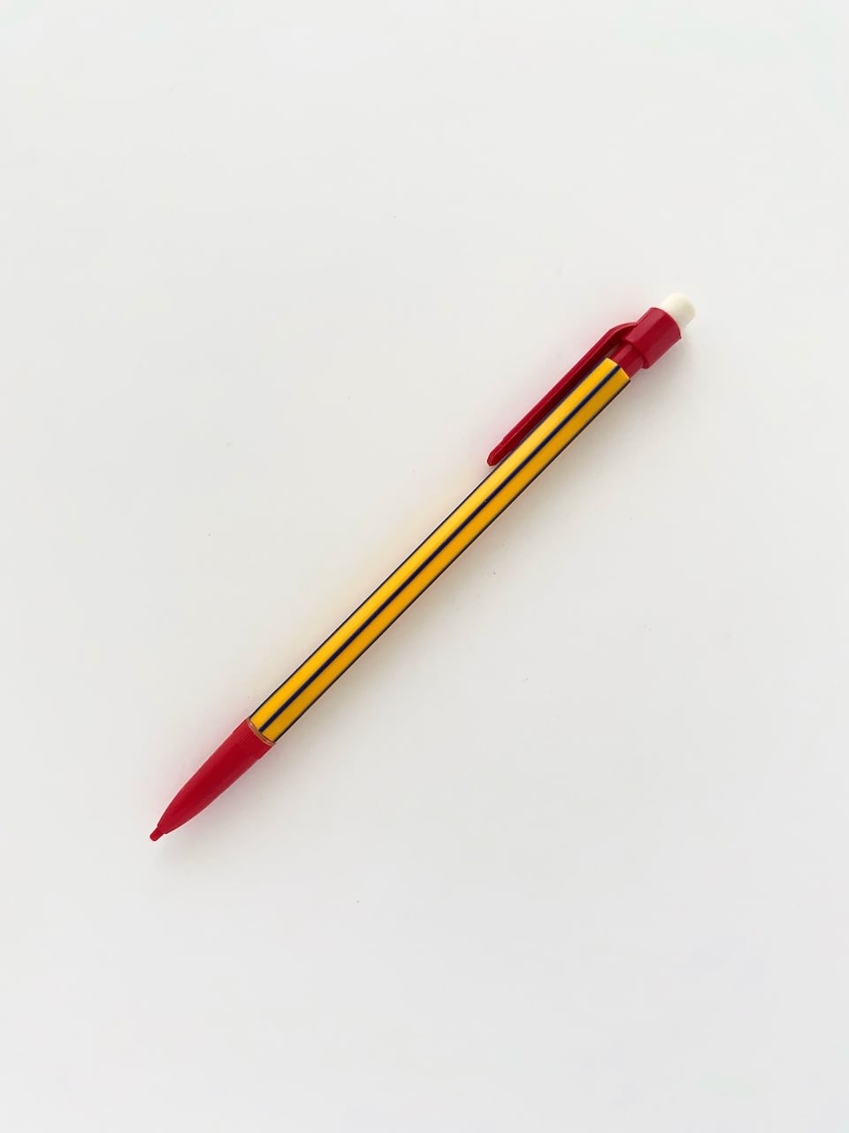 シャープペンシル ストライプ 赤 / Striped Mechanical Pencil Red moLin