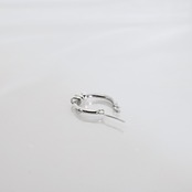 CROSS THIN HOOP [LARGE] with OVAL / クロスシンフープピアス L ウィズ オーバル