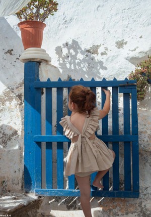 Popelin(ポペリン) / Sand romper suit with frill / 12-18M・2