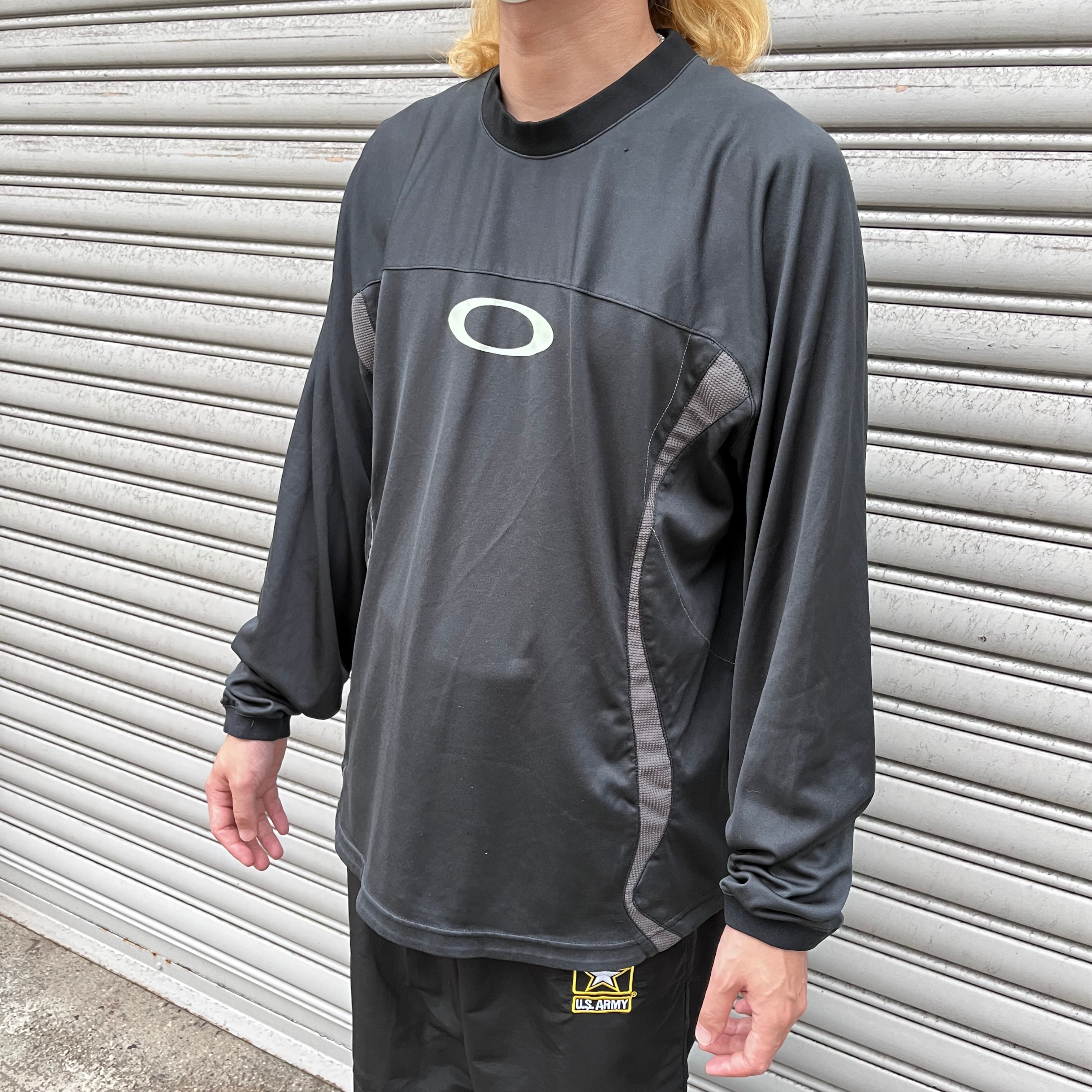 00s OAKLEYオークリー メッシュ使いテックゲームシャツ 黒 L Y2K 