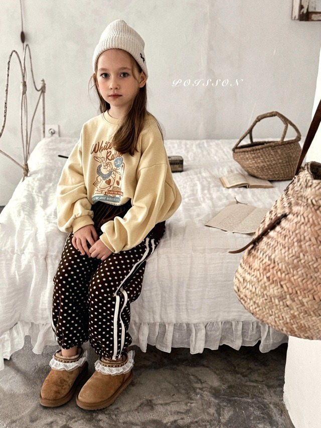 [即納S/M]≪POISSON≫Wonderland Vintage Sweatshirt butter yellow 14