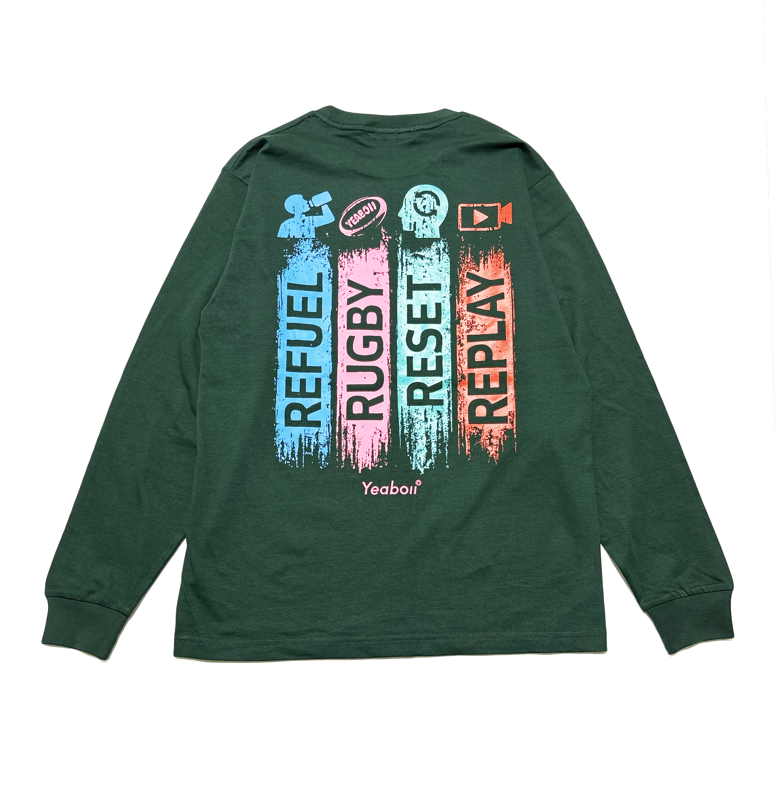 LEONID 花柄 長袖Tシャツ モスグリーングレー カラフルロングTシャツ/ モスグリーン | Yeaboii Online shop