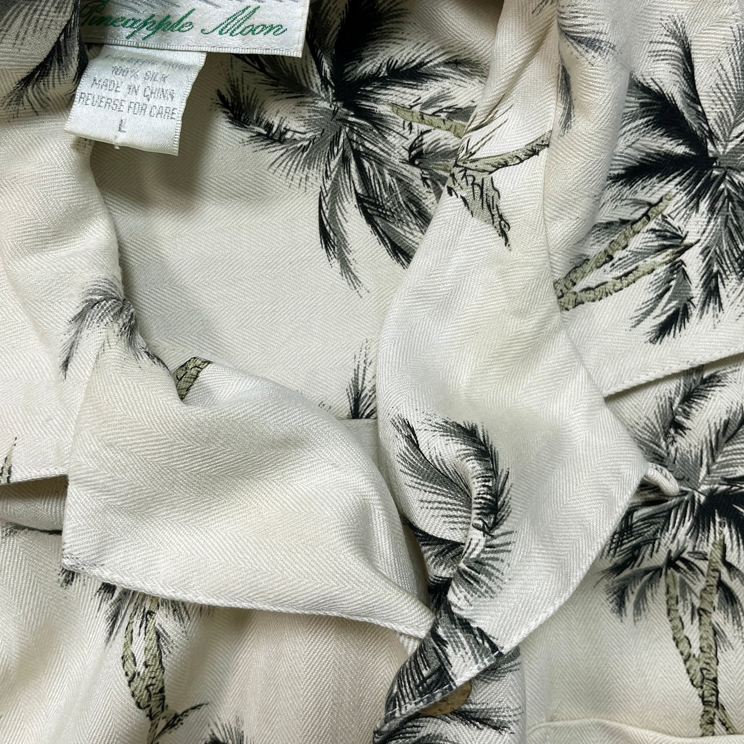 USA 古着 Pineapple Moon パイナップルムーン シルク 開襟 アロハ
