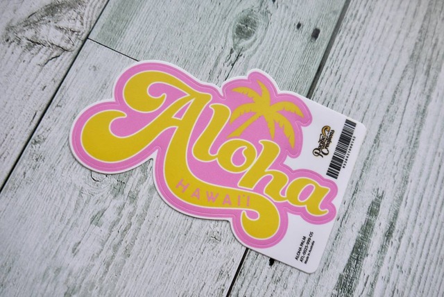 ★ハワイ直輸入★Pacific Creations ステッカー／パシフィッククリエーションズ／ハワイノースショア／NORTH SHORE HAWAII＜ALOHA PALM＞
