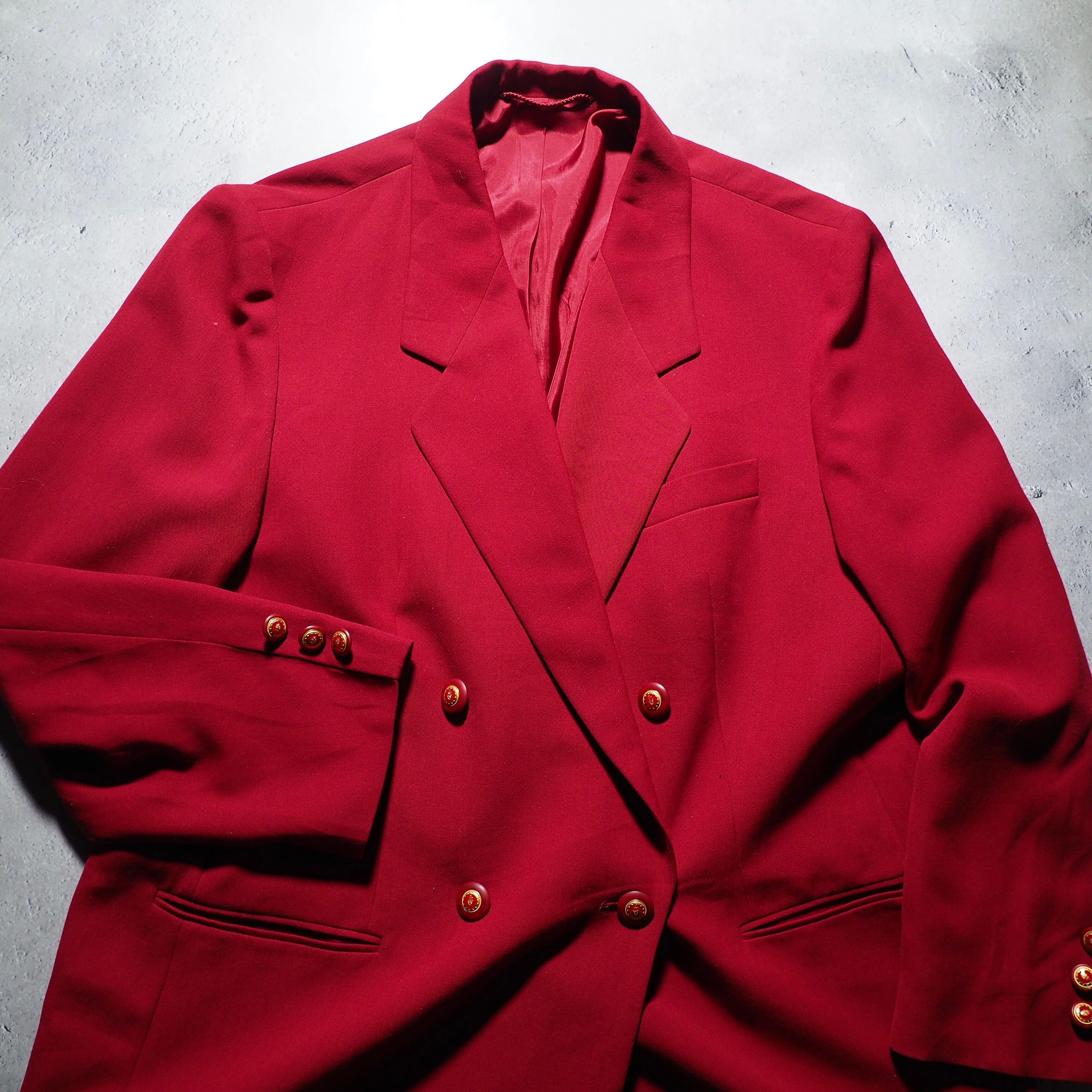 Beautiful Deep Red color vintage loose Double tailored jacket