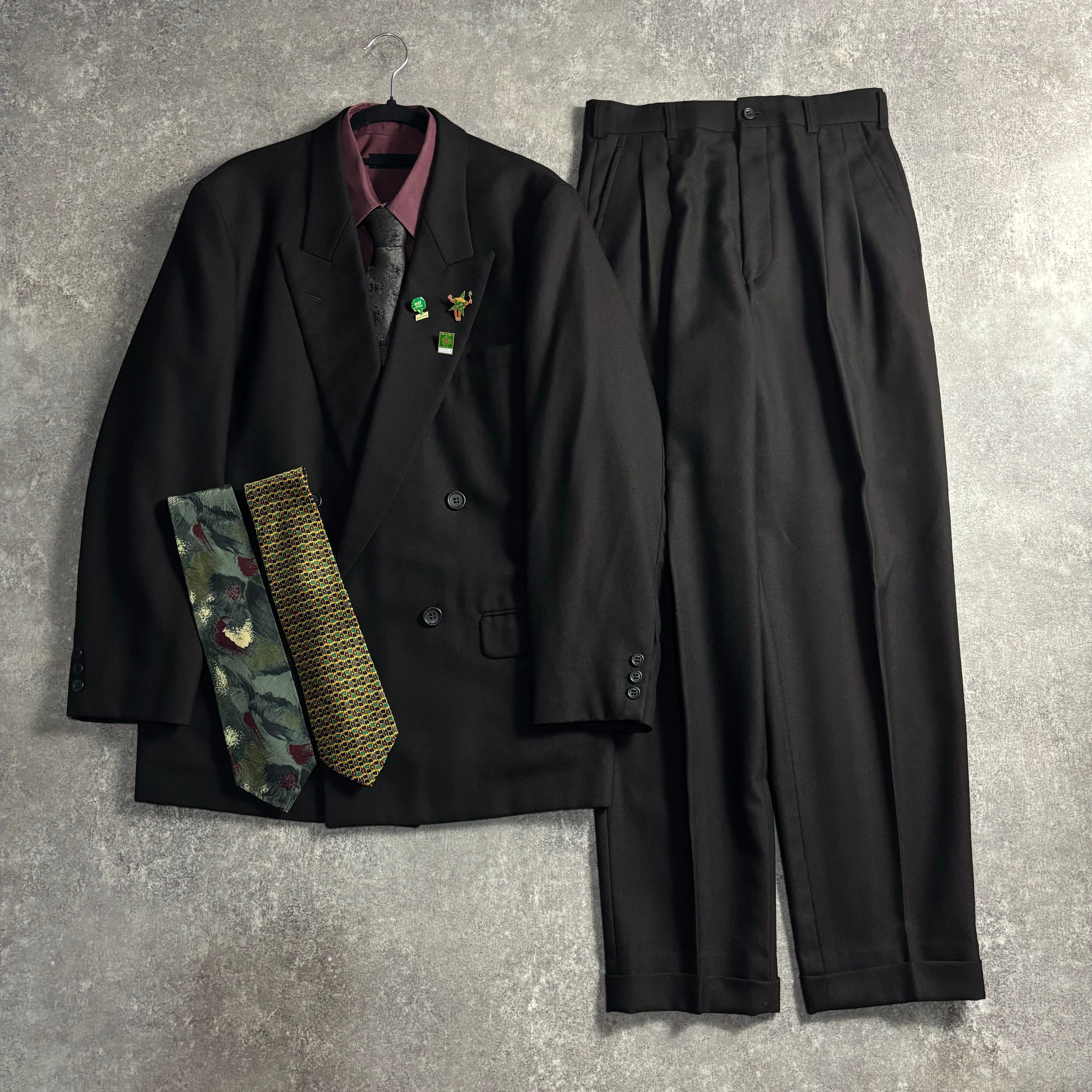 LOST特注【vintage】セットアップ ダブルスーツ ダークパープル LOST特注【vintage】セットアップ ダブルスーツ ダークパープル