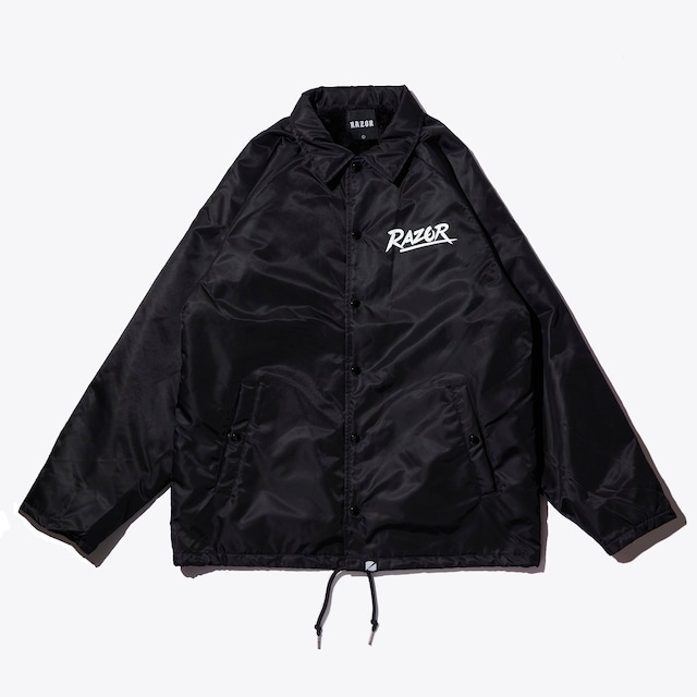 RAZOR SLASH LOGO COACH JACKET  BLACK