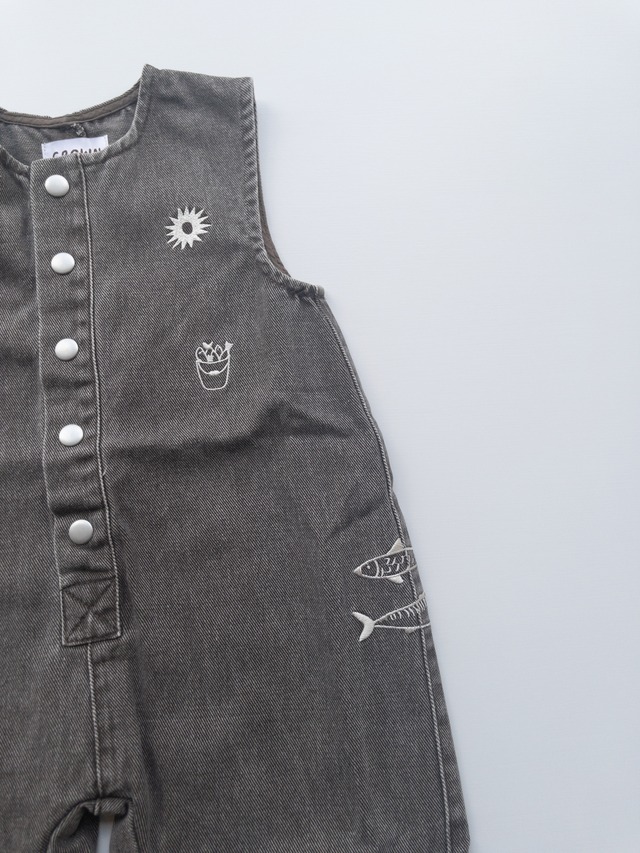 《即納》GROWN/ Fishy Business Denim Jumpsuit - Ash
