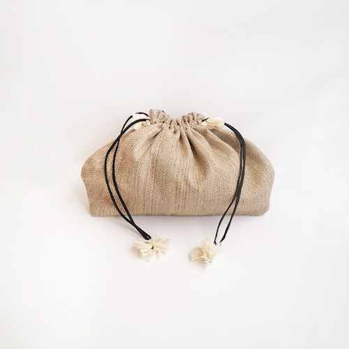 【sale】Silk Herringbone Drawstring Bag L / Suno&Morrison