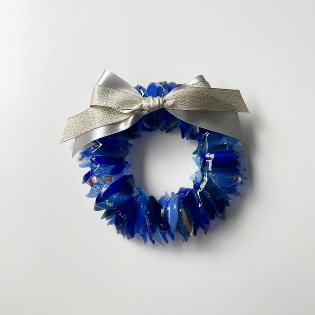 New Christmas Wreath ブルー２ クリスマスリース Studio Posi Web 個展