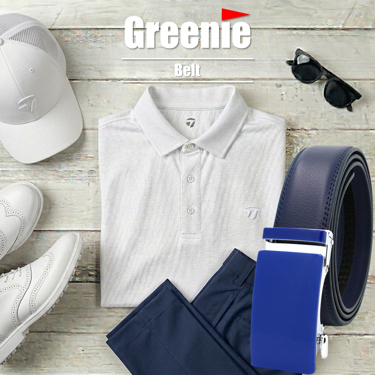 Greenie (グリーニー) ベルト ゴルフ Golf オートロック PUレザー