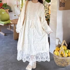 ウエストリボンラッセルレースワンピ ・9366