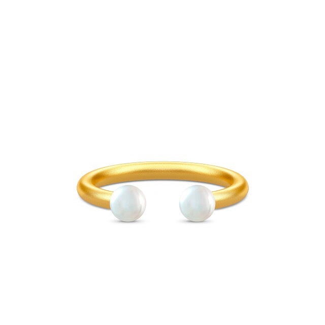 JULIE SANDLAU PERLA OPEN RING  WHITE PEARL