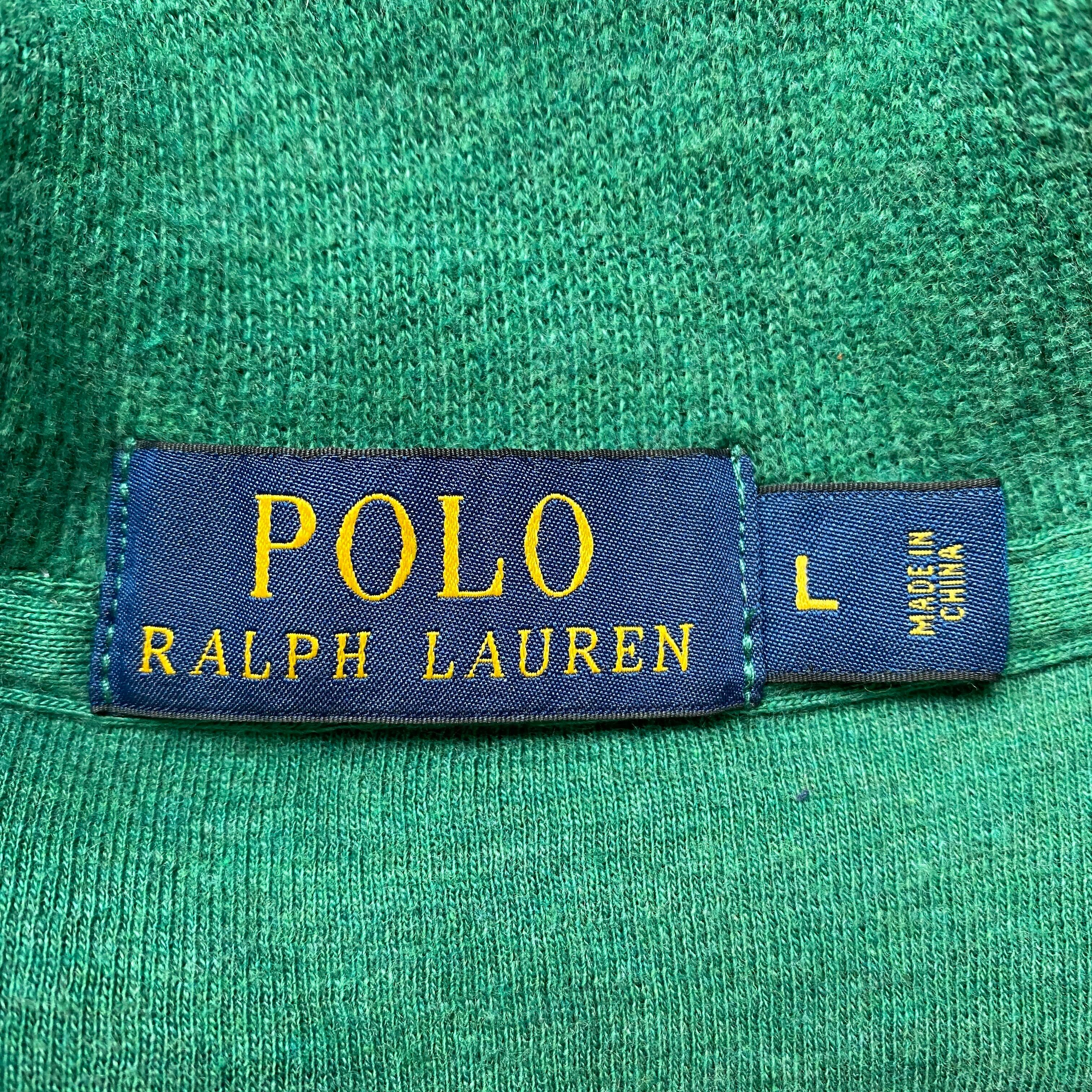 ポロ ラルフローレン ハーフジップ リブスウェット メンズL 古着 Polo