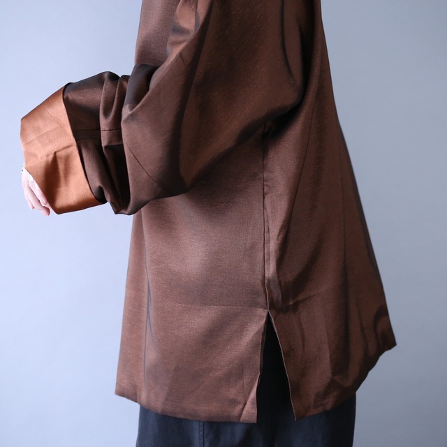 "刺繍" gloss fabric over silhouette china shirt jacket