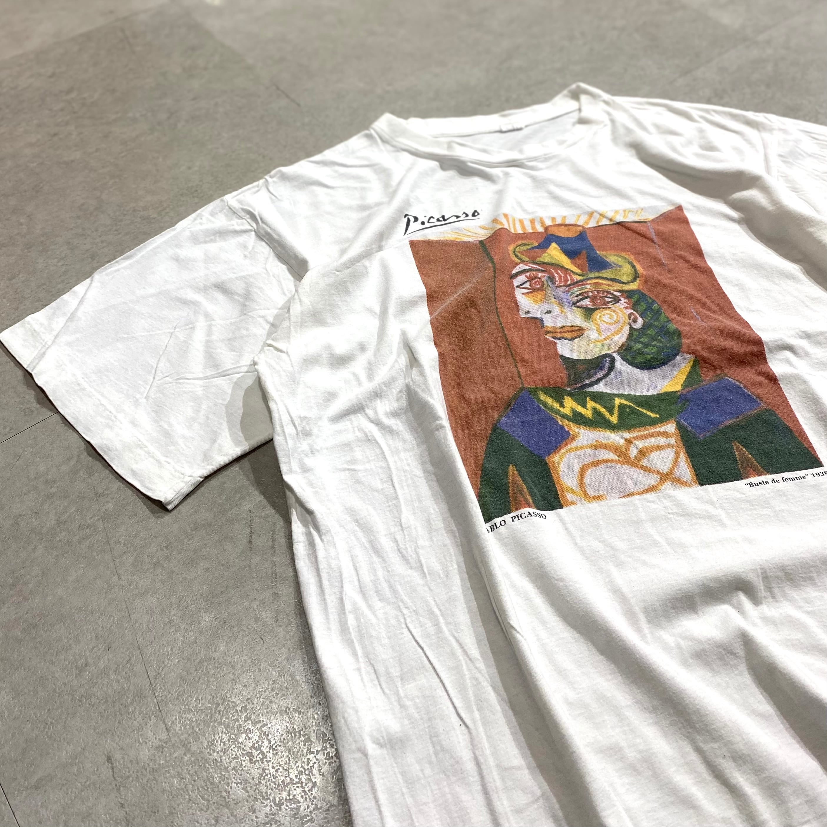 80年代 ヘインズ Hanes Pablo Picasso パブロピカソ アートTシャツ USA製 メンズS ヴィンテージ /evb002012