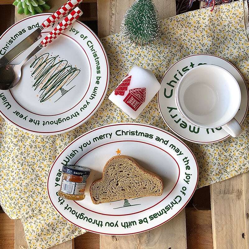 【食器】クリスマスツリーロゴプレートORカップ&トレーセット