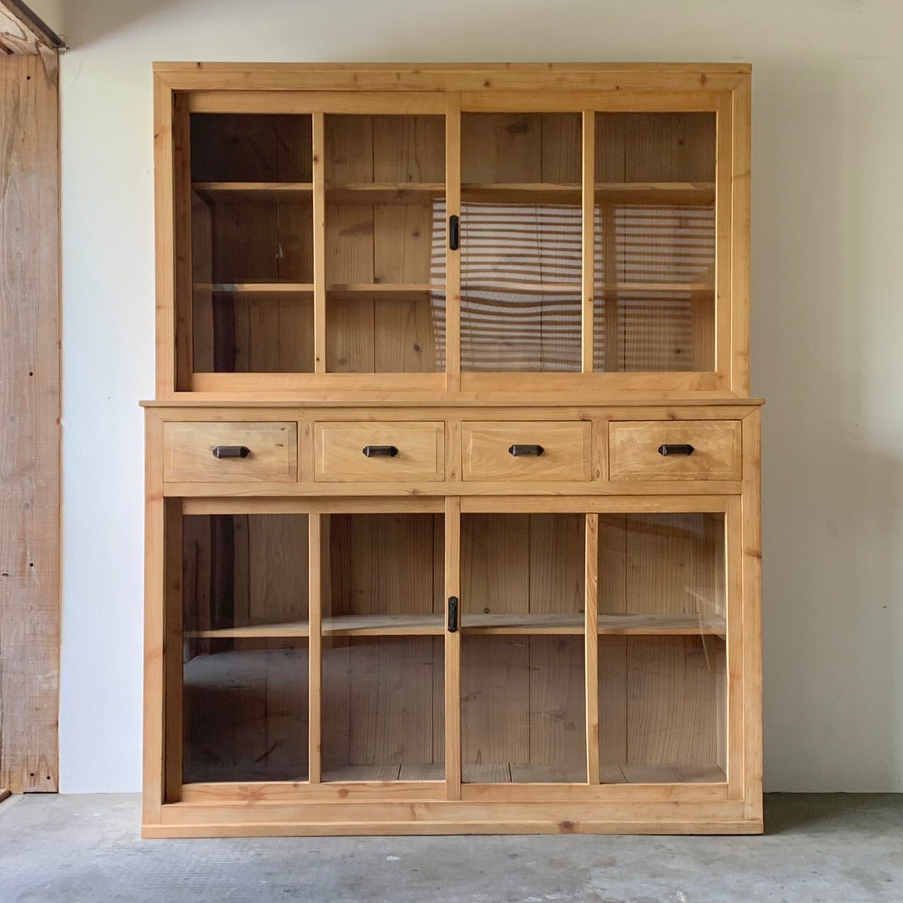 食器棚　水屋　ガラスケース　古家具　0766