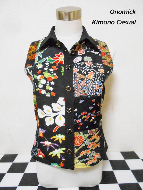 パッチワークブラウス Patchwork blouse LS-295/S