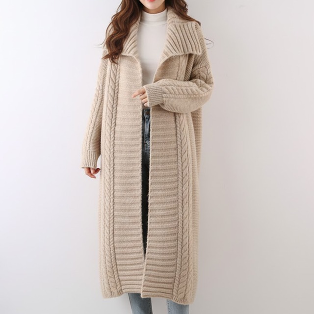 Relaxed Chunky Knit Long Cardigan　ch0296