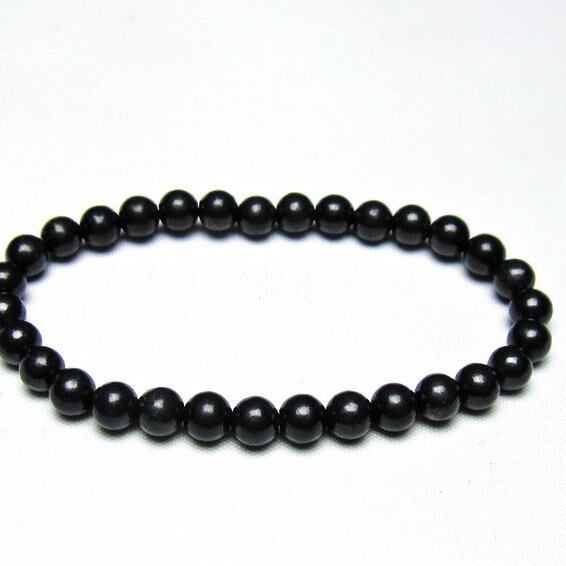 シュンガイト ブレスレット 6mm 一点物 メール便可 111-49646