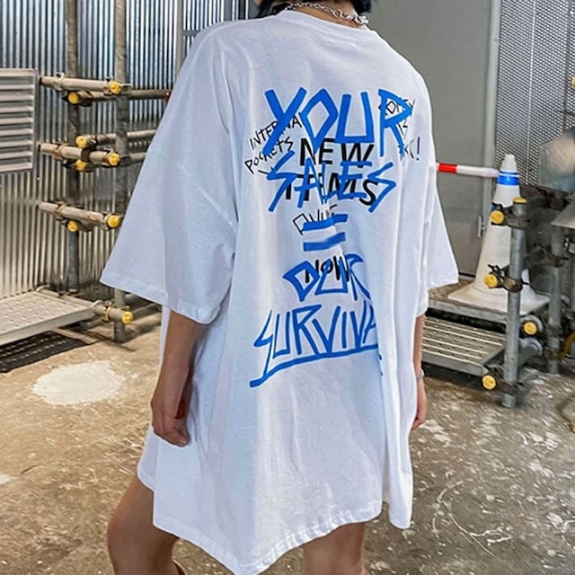 Y-3086　2024夏新作♡SURVIVALプリント半袖Tシャツ　ホワイト　0423