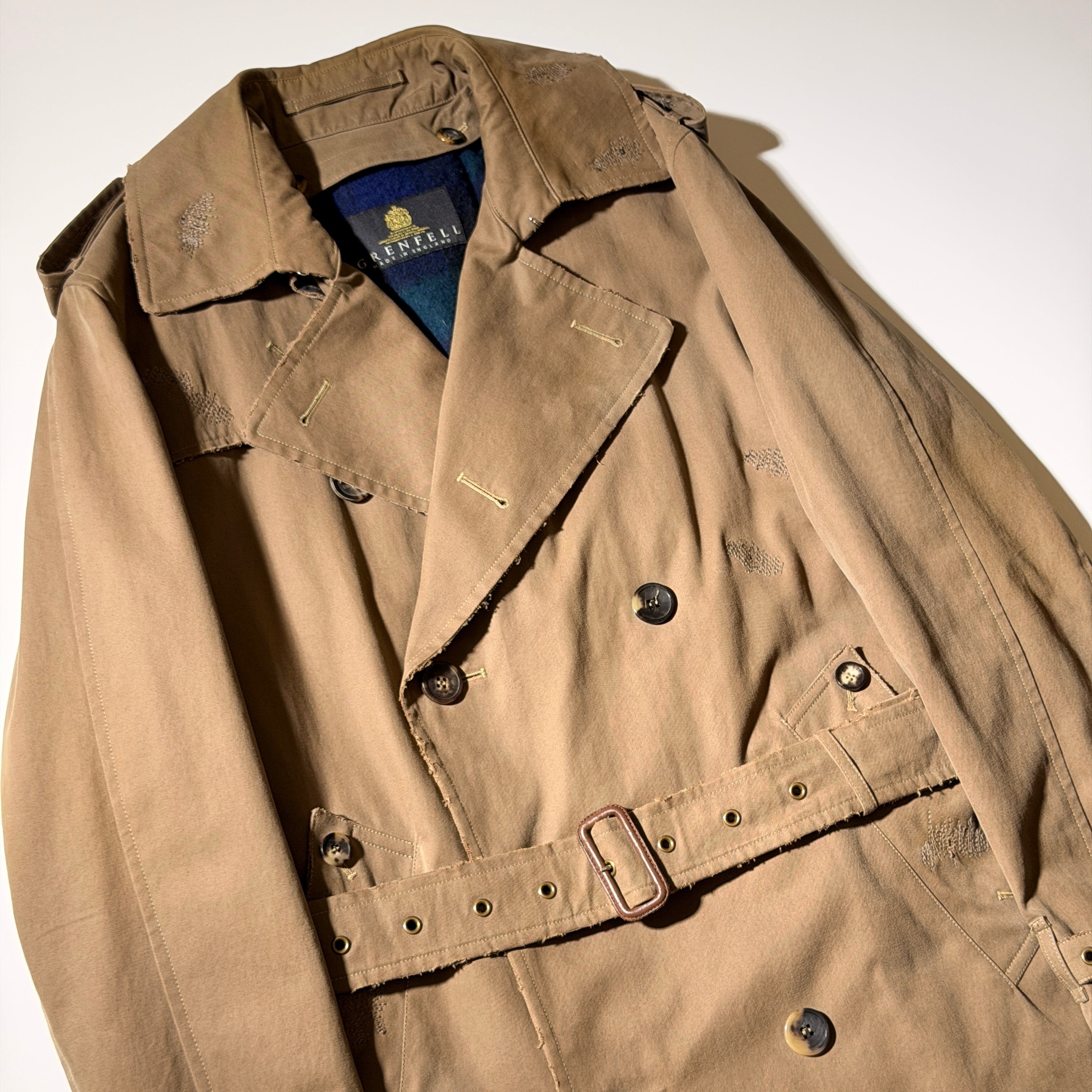 Grenfell ベージュ トレンチコート　ジャケット GRENFELL Trench coat cotton beige 36 | ASSET VINTAGE アセット