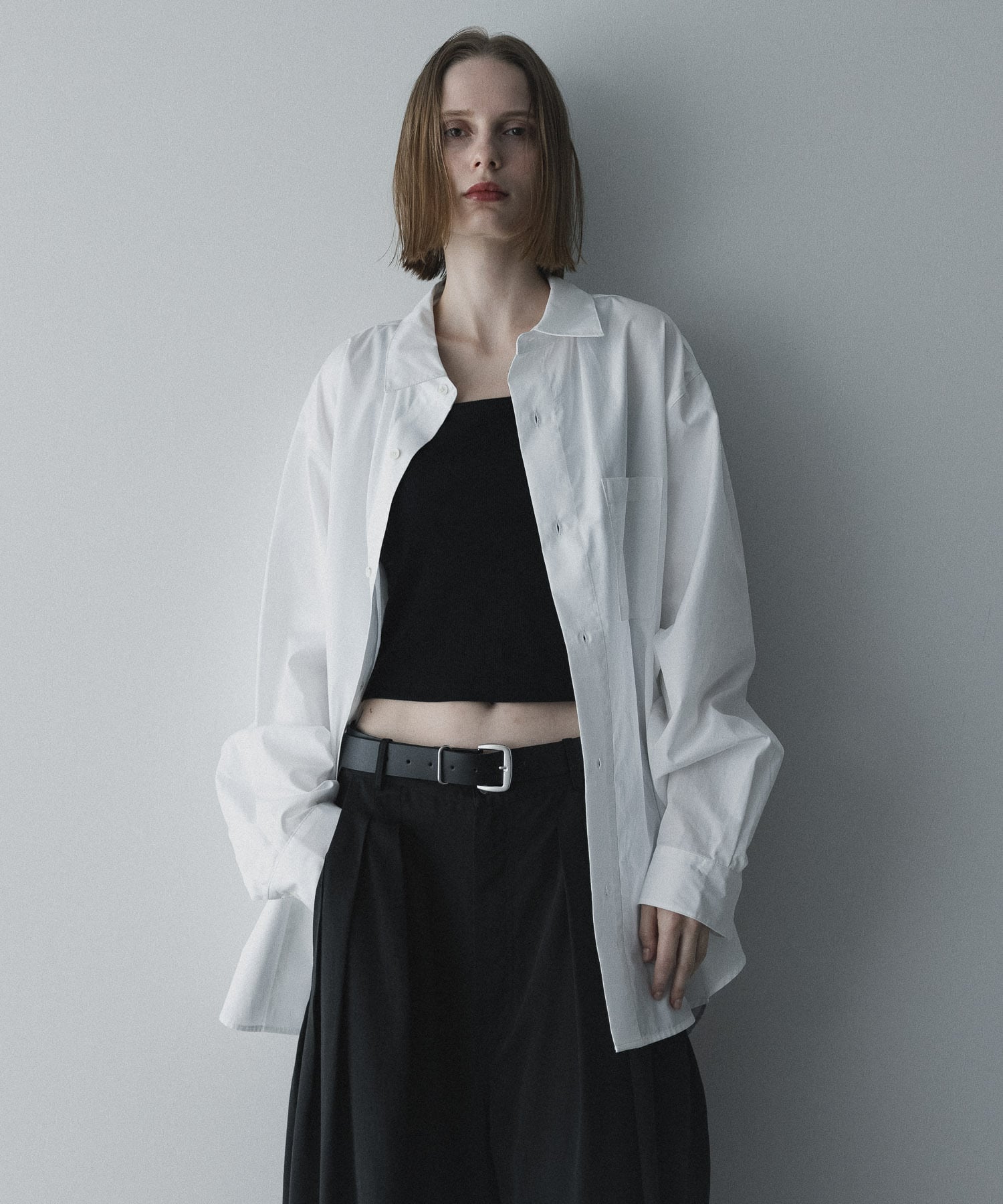THOMAS MASON】loose basic oversize shirt〈 White 〉 | remer