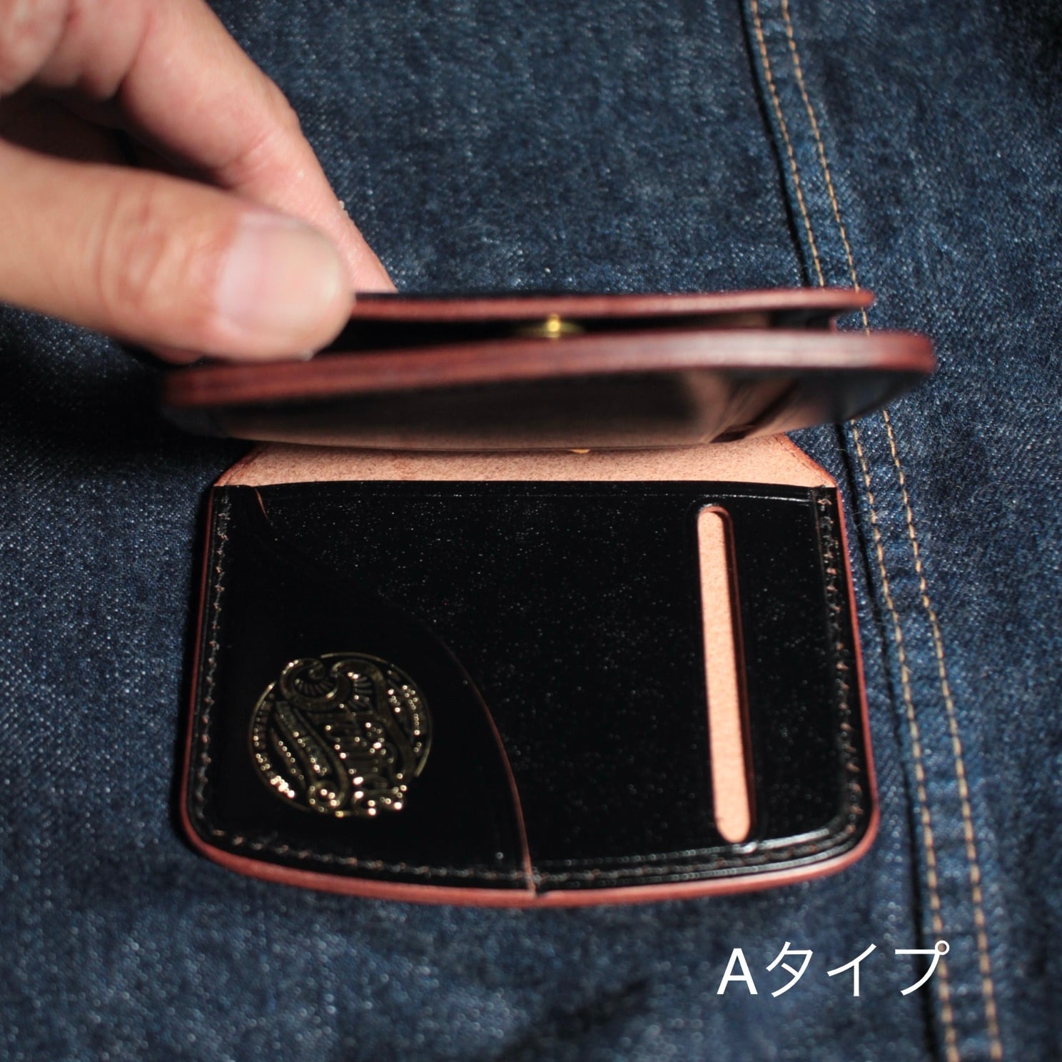 6t leather works ホースバット マネークリップ マリアム ホースバット/顔料ブラック茶芯【セミオーダー