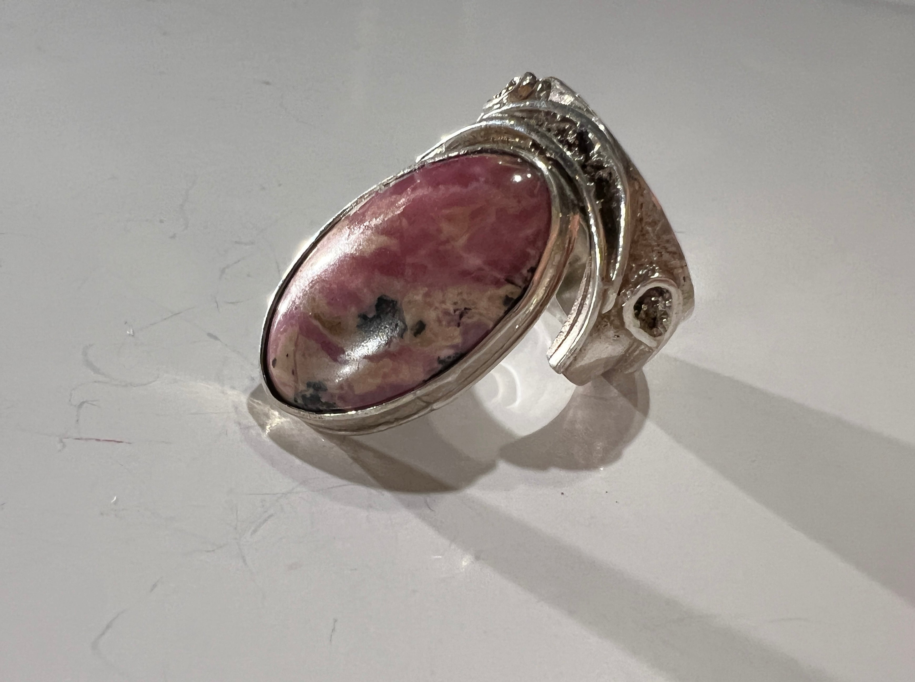 【15号】Uzbekistan desiner's 925 silver × stone ring