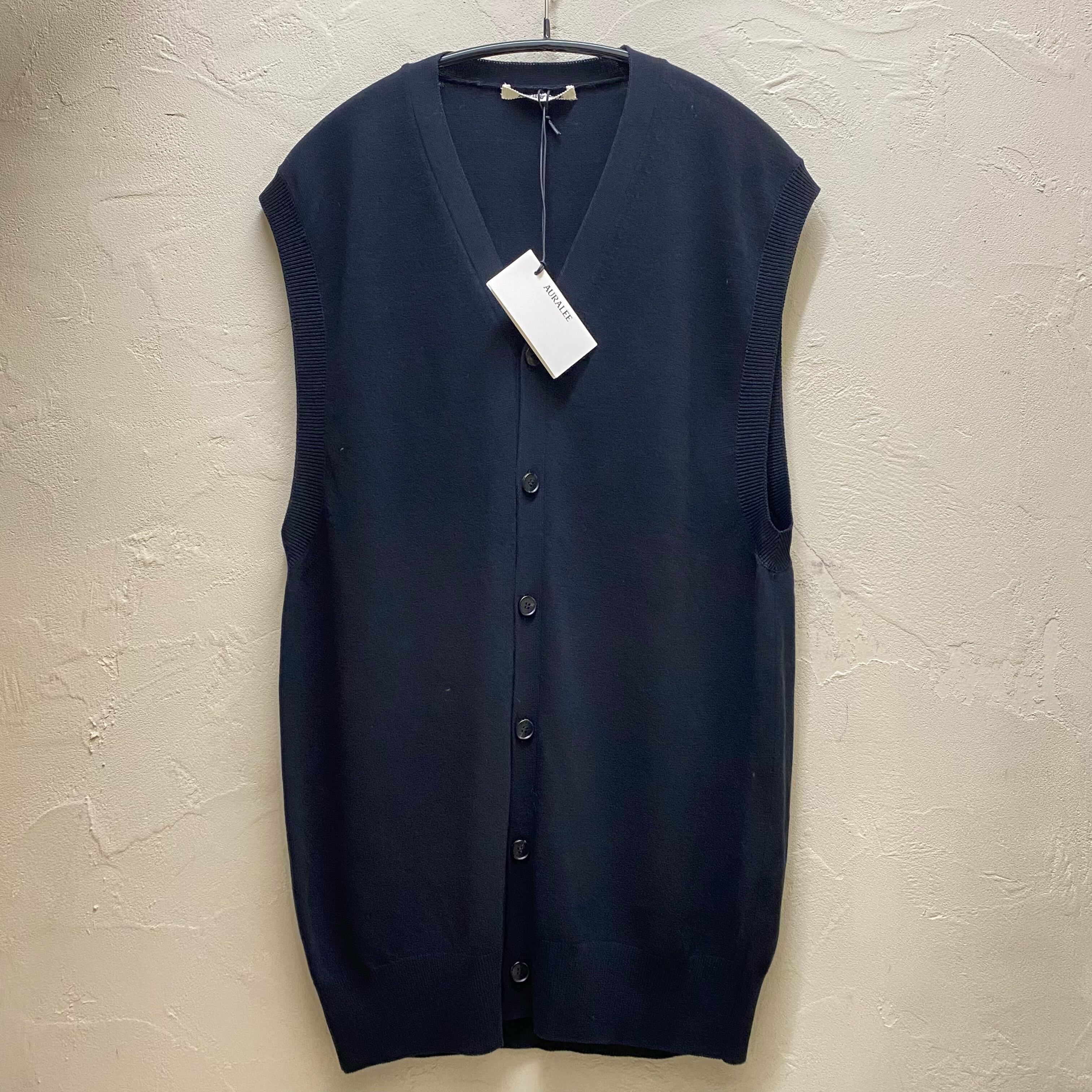 AURALEE オーラリー 24SS SUPER HARD TWIST WOOL KNIT V-NECK VEST 