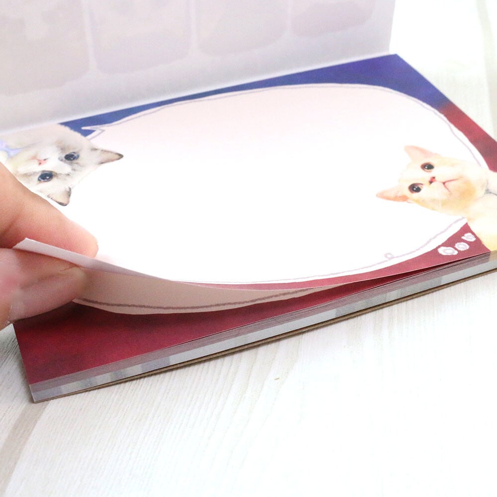 ☆ねこメモパッド｜SYARENEKO×TIE 猫 ネコ ねこ 猫雑貨 ねこモチーフ ネコ柄 コンパクトサイズ かわいい 文具 メモ帳